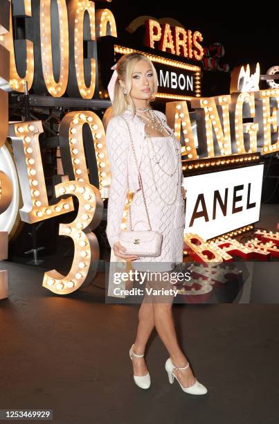 Paris Hilton at the Chanel Cruise 2024 Collection fashion show held at Paramount Studios on May 9, 2023 in Los Angeles, California.