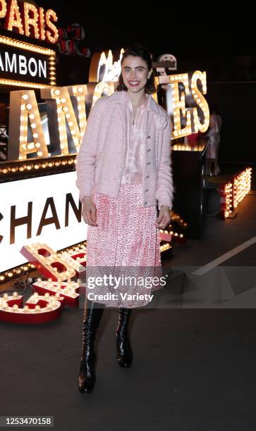 Margaret Qualley at the Chanel Cruise 2024 Collection fashion show held at Paramount Studios on May 9, 2023 in Los Angeles, California.