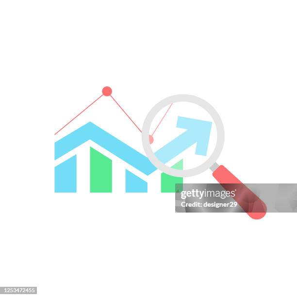 financial and data analysis icon flat design. - reporting tools stock illustrations