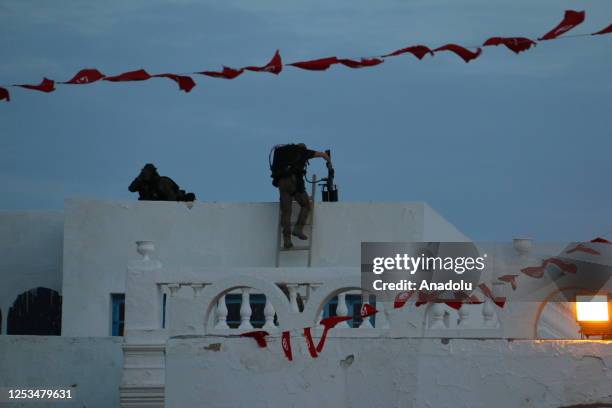 Tunisian Forces take measures around the area where Jews from Tunisia and from different countries of the world complete the annual Jewish pilgrimage...