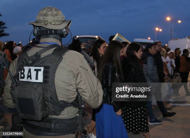 Tunisian Forces take measures around the area where Jews from Tunisia and from different countries of the world complete the annual Jewish pilgrimage...