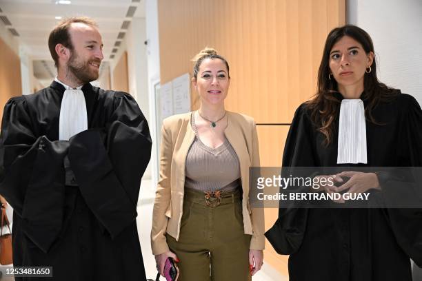 French owner of influencer Shauna Events agency, Magali Berdah and her lawyers Antonin Gravelin-Rodriguez and Rachel Flore Pardo arrive to attend the...