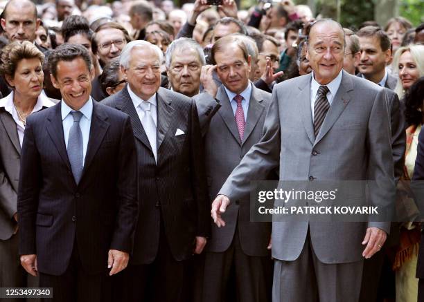 French President-elect Nicolas Sarkozy, Senate president Christian Poncelet, president of the French National Assembly, Patrick Ollier and President...