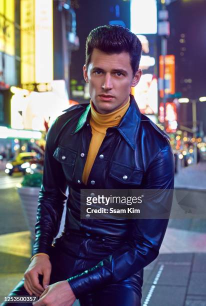 Model Garrett Neff is photographed for Glass Men Magazine on October 23, 2017 in New York City. PUBLISHED IMAGE.