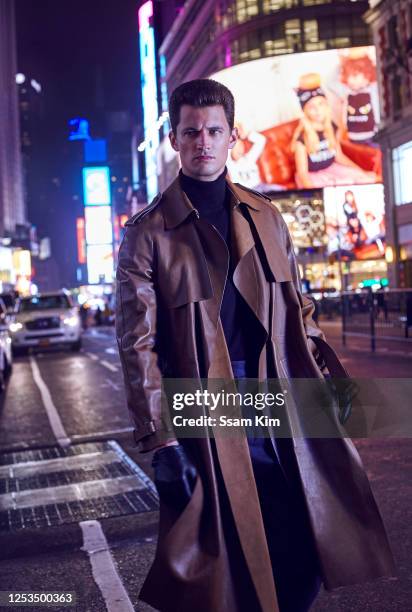 Model Garrett Neff is photographed for Glass Men Magazine on October 23, 2017 in New York City. PUBLISHED IMAGE.