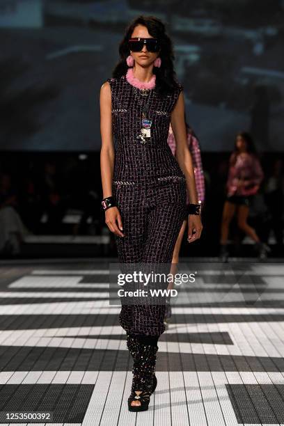 Model on the runway at Chanel Cruise 2024 Ready To Wear Fashion Show at Paramount Studios on May 9, 2023 in Los Angeles, California.