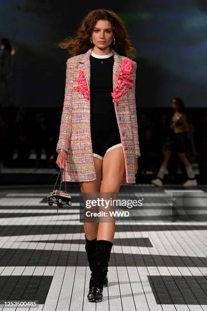 Model on the runway at Chanel Cruise 2024 Ready To Wear Fashion Show at Paramount Studios on May 9, 2023 in Los Angeles, California.