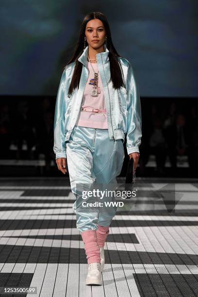Model on the runway at Chanel Cruise 2024 Ready To Wear Fashion Show at Paramount Studios on May 9, 2023 in Los Angeles, California.