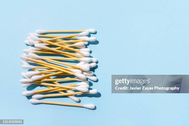 wooden ecological cotton swabs - cotton bud stock pictures, royalty-free photos & images