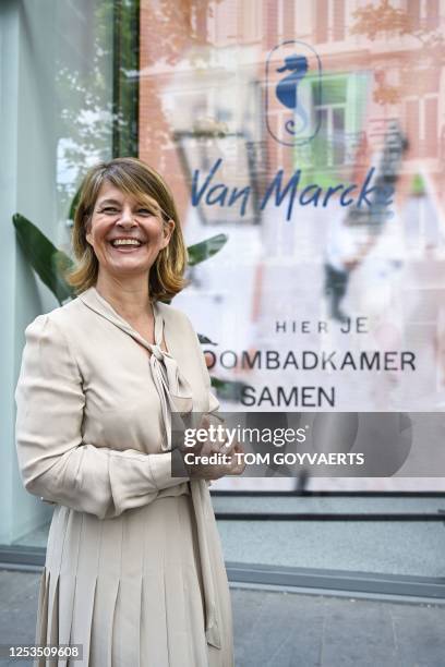 Van Marcke CEO Caroline Van Marcke poses for the photographer during a Press moment by sanitary and heating specialist Van Marcke about a brand new...