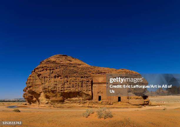 Nabataean tomb in al-Hijr archaeological site in Madain Saleh, Al Madinah Province, Alula, Saudi Arabia on January 23, 2010 in Alula, Saudi Arabia.