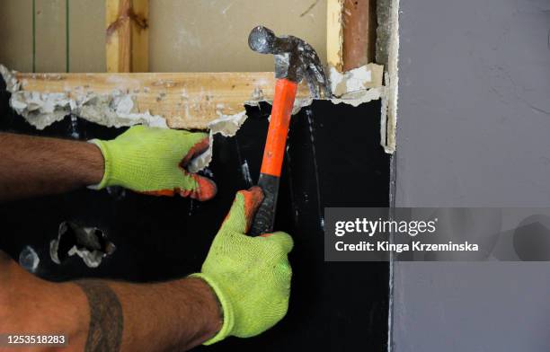home renovation during pandemic - demolishing stock pictures, royalty-free photos & images