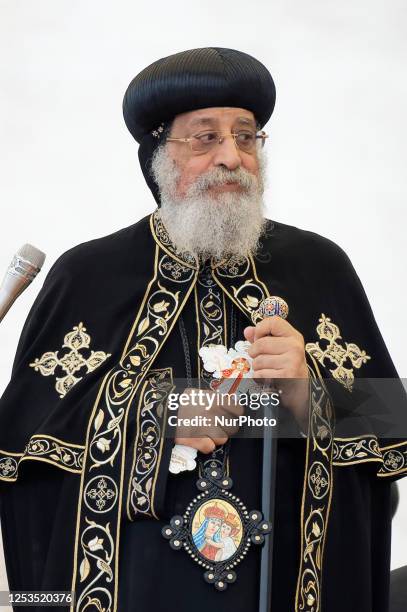 Leader of the Coptic Orthodox Church of Alexandria, Pope Tawadros II attends Pope Francis' weekly general audience on May 10, 2023 at St. Peter's...