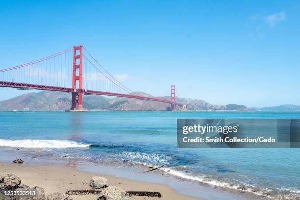 Golden Gate Bridge viewed from near Crissy Field, in the Presidio, San Francisco, California, June 28, 2020.