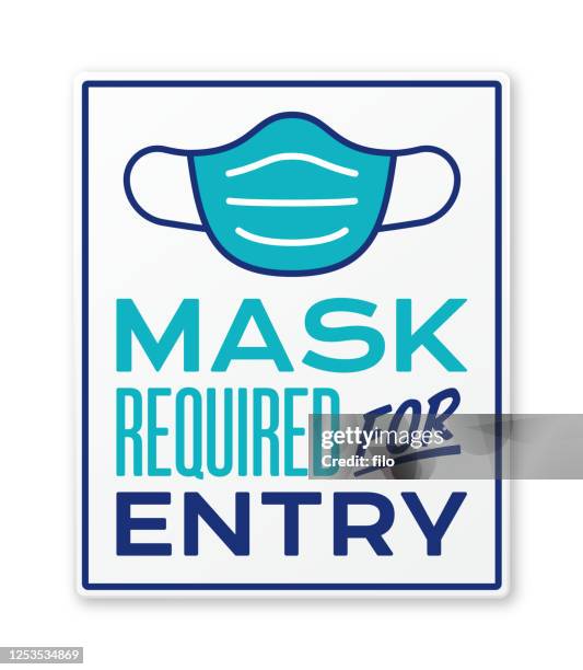 mask required for entry sign - exhaling stock illustrations