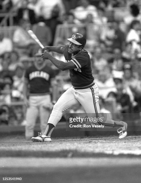 Joe Morgan of the Oakland A"u2019s bats during a MLB game at Comiskey Park in Chicago, Illinois. Morgan for the Oakland A"u2019s in 1984.