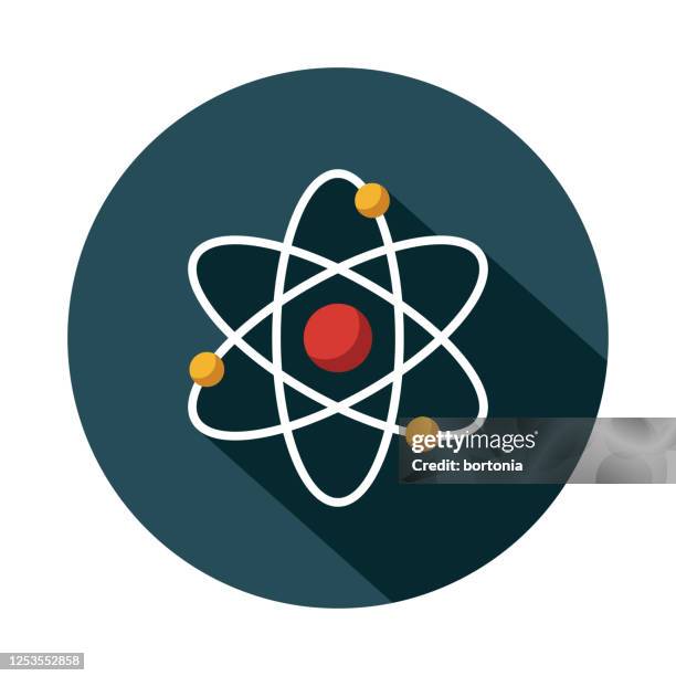 atom science fiction icon - proton stock illustrations