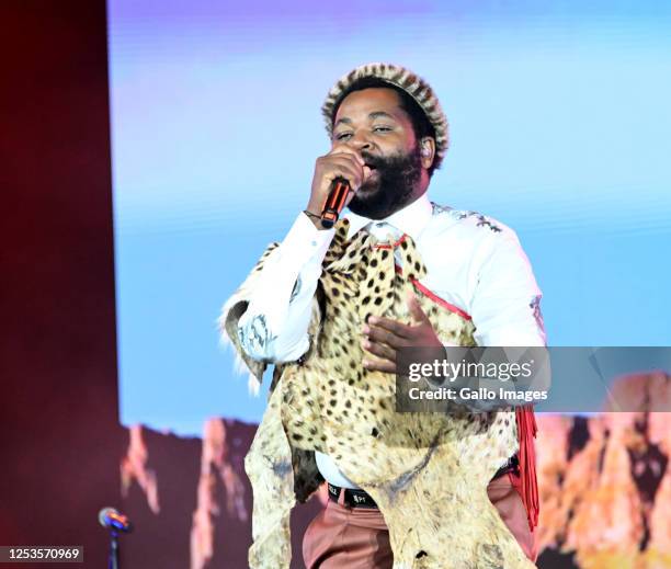 Sjava during the Metro FM Music Awards at Mbombela Stadium on May 06, 2023 in Mbombela, South Africa. The awards ceremony celebrate excellence in the...