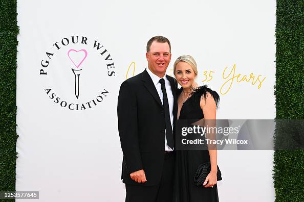 PGA TOUR golfer, Tom Hoge and his wife, Kelly Hoge, pose on the red ...