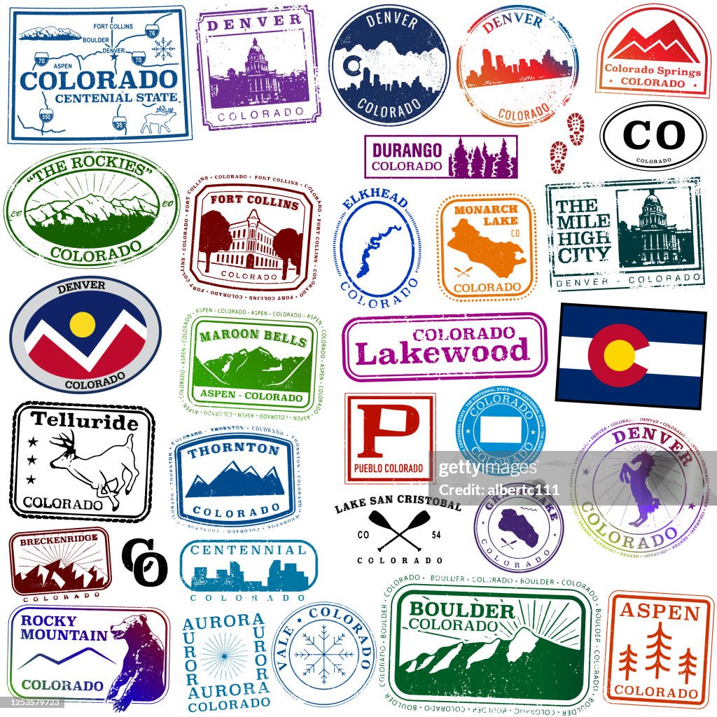 Colorado State Travel passport style stamps