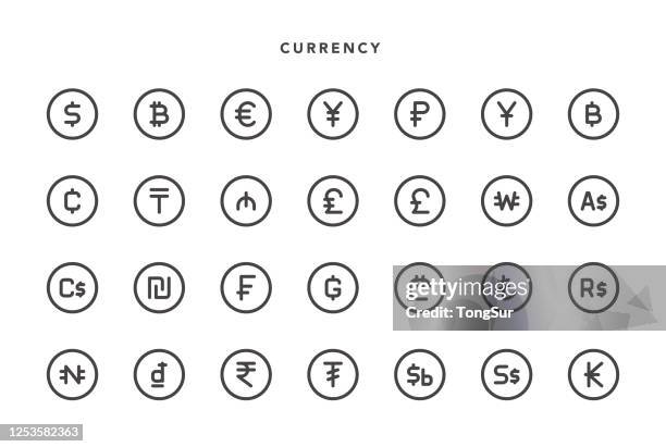 ilustrações, clipart, desenhos animados e ícones de ícones da moeda - currency symbol