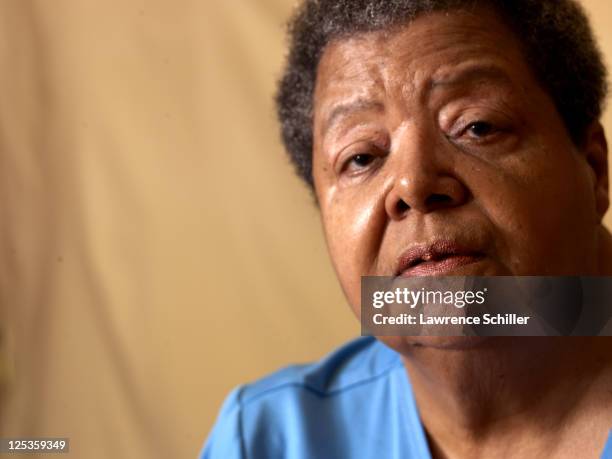 Close-up portrait of Elizabeth Eckford in her home, Little Rock, Arkansas, March 6, 2011. Eckford was one of the Little Rock Nine who, after the...