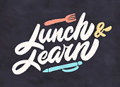 Lunch and learn. Vector lettering.