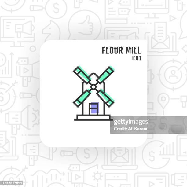 flour mill icon - pothole stock illustrations