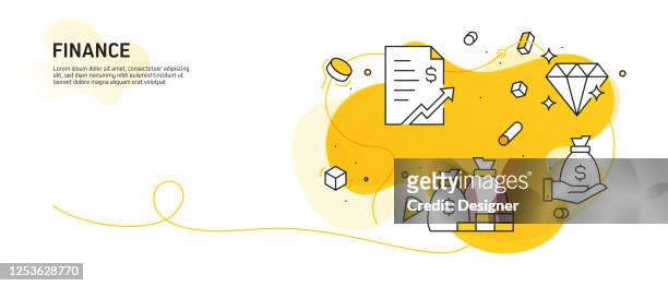 finance related modern line style vector illustration - mutual fund stock illustrations