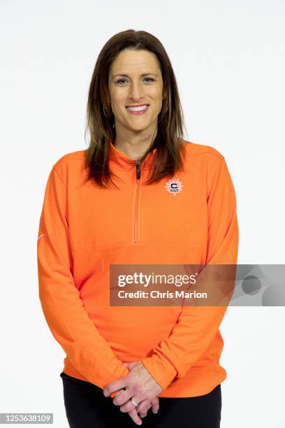 Stephanie White of the Connecticut Sun poses for a portrait during WNBA Media Day at Mohegan Sun Arena on May 8, 2023 in Uncasville, Connecticut....