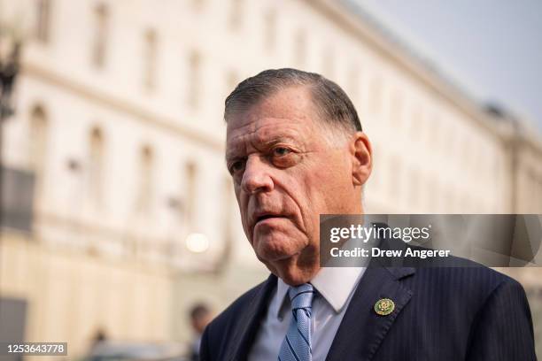 Rep. Tom Cole arrives to a caucus meeting with House Republicans on Capitol Hill May 10, 2023 in Washington, DC. The House Republicans fielded...