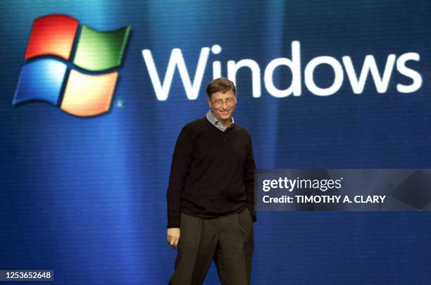 Microsoft founder Bill Gates speaks during the press conference at the Microsoft Windows Vista operating system launch 29 January 2007 in New York....