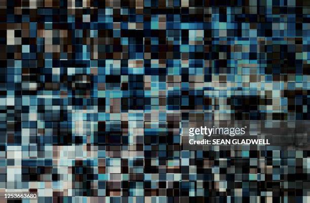 abstract pixel art - quadrato composizione foto e immagini stock
