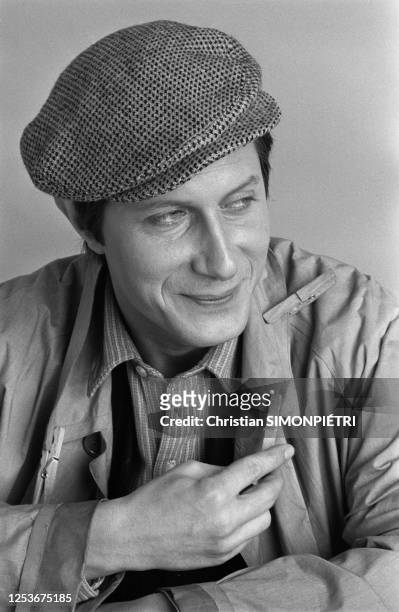 French actor and singer Jacques Dutronc during filming of "Violette et Francois", directed by Jacques Rouffiot.