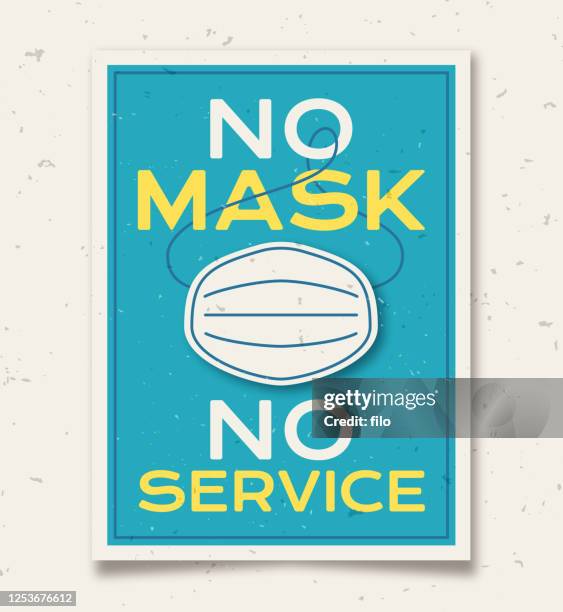 no mask no service sign - breathing exercises stock illustrations