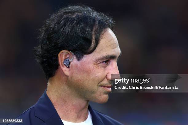 Alessandro Nesta looks on prior to the UEFA Champions League semi-final first leg match between AC Milan and FC Internazionale at San Siro on May 10,...