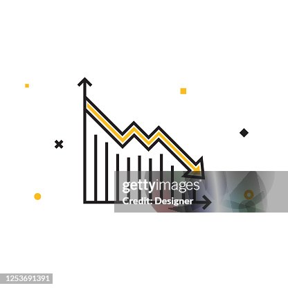 Decrease Flat Line Icon, Outline Vector Symbol Illustration. Decrease Flat Line Icon, Outline Vector Symbol Illustration.