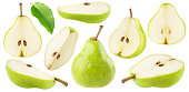 Cut green pears collection