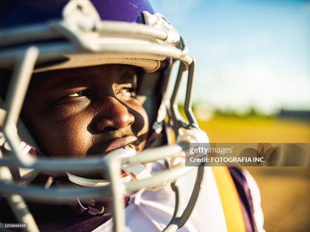 Junior Football player during game