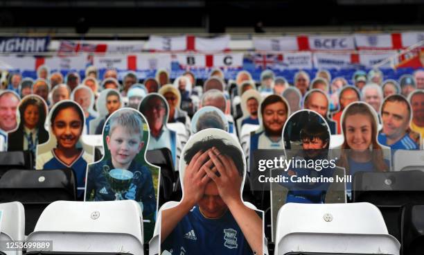 Cardboard cut fans in the stands during the Sky Bet Championship match between Sheffield Wednesday and West Bromwich Albion at Hillsborough Stadium...