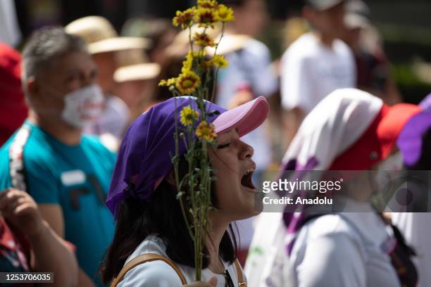 Relatives of missing people take part in a protest to demand justice on Mother's Day, in Mexico City, Mexico on May 10, 2023. Relatives of missing...