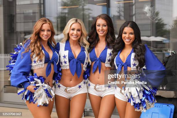 The Dallas Cowboys Cheerleaders backstage at the ACM Country Kickoff at The Star ahead of the 58th Academy of Country Music Awards from Ford Center...