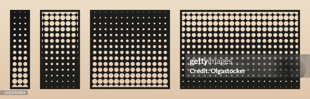 Cnc Texture Patterns Laser Cut Panel Vector Set Cnc Patterns With Geometric Halftone Dots ...