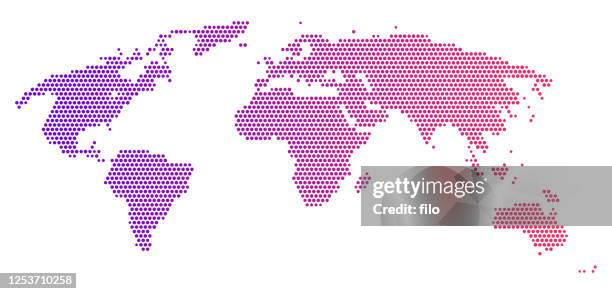 ilustrações de stock, clip art, desenhos animados e ícones de global world map - dots