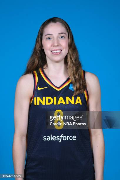 Indianapolis, IN Taylor Mikesell of the Indiana Fever poses for a head shot during WNBA Media Day at Gainbridge Fieldhouse on May 10, 2023 in...