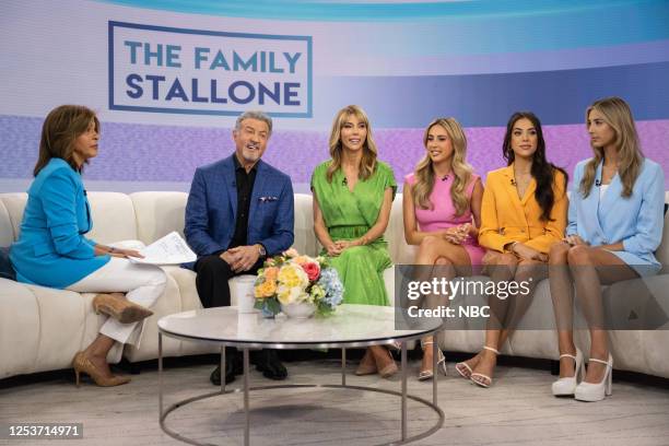 Hoda Kotb and Sylvester Stallone with wife Jennifer Flavin and daughters Sistine, Sophia and Scarlet on Wednesday, May 10, 2023 --