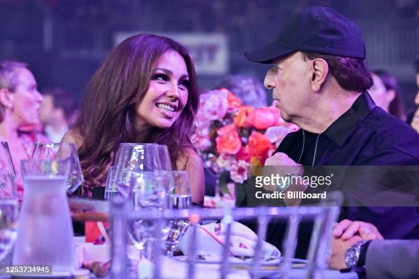 Thalía and Tommy Mottola at Billboard Latin Women In Music held at the Watsco Center on May 6, 2023 in Coral Gables, Florida. The show airs on...