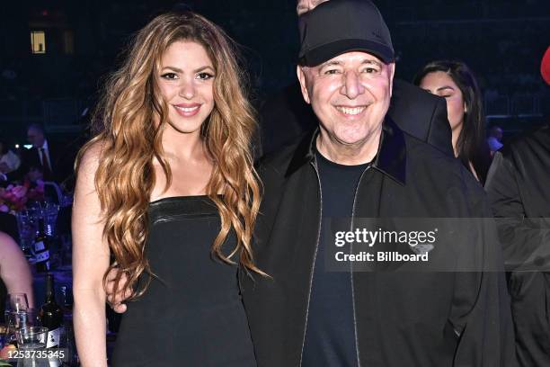 Shakira and Tommy Mottola at Billboard Latin Women In Music held at the Watsco Center on May 6, 2023 in Coral Gables, Florida. The show airs on...