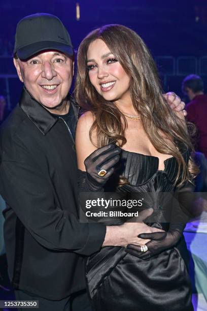 Tommy Mottola and Thalía at Billboard Latin Women In Music held at the Watsco Center on May 6, 2023 in Coral Gables, Florida. The show airs on...