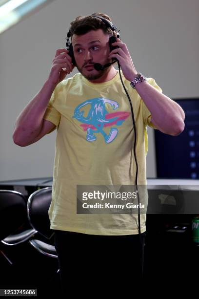 Jamie "Dirk" Diaz Ruiz looks on before the match up between Blazer5 Gaming and Bucks Gaming during the 2023 NBA 2K League 3v3 Tournament on May 10,...
